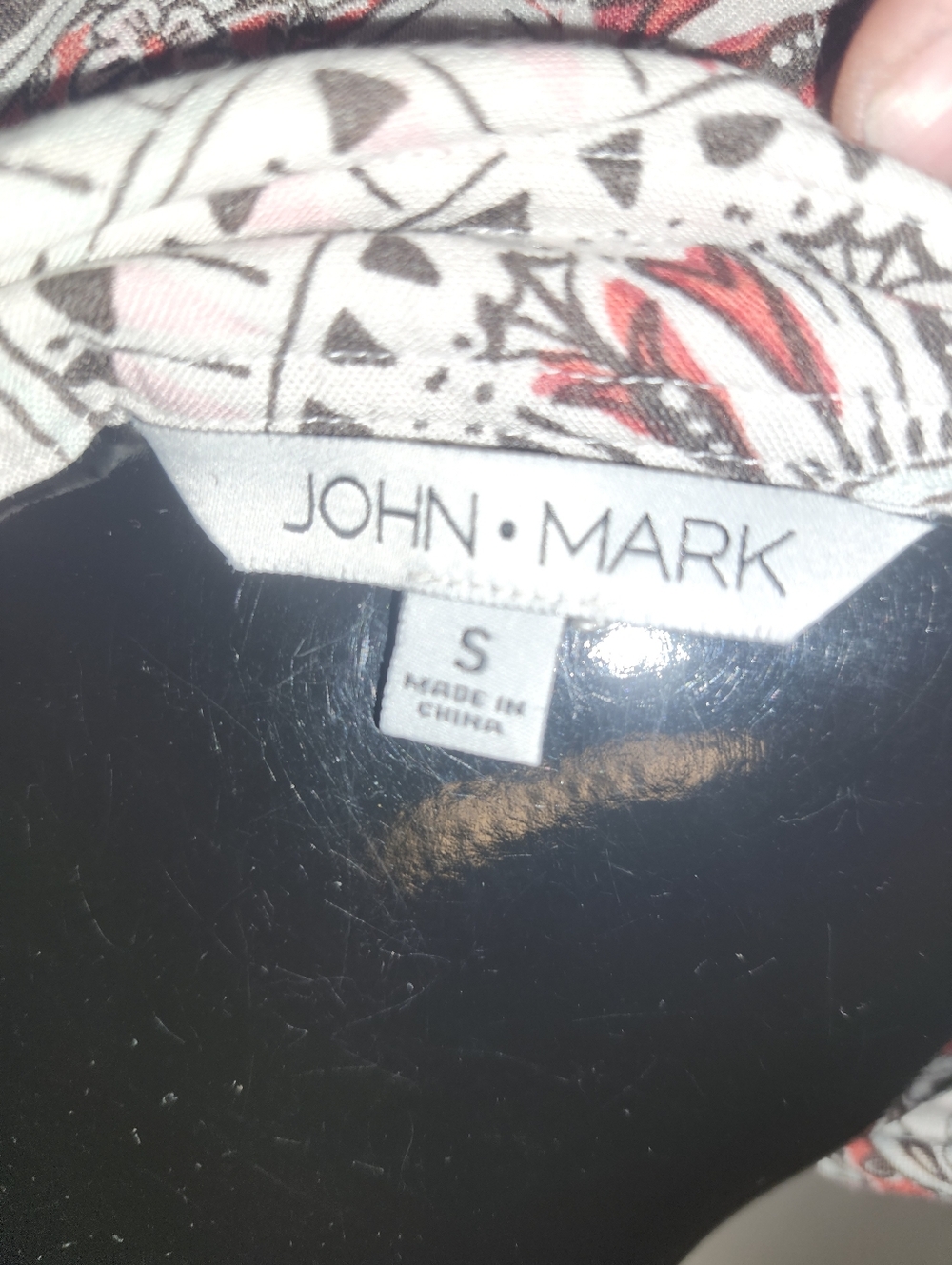 John Mark Geometric Print Blouse Size Small - Picture 9 of 11